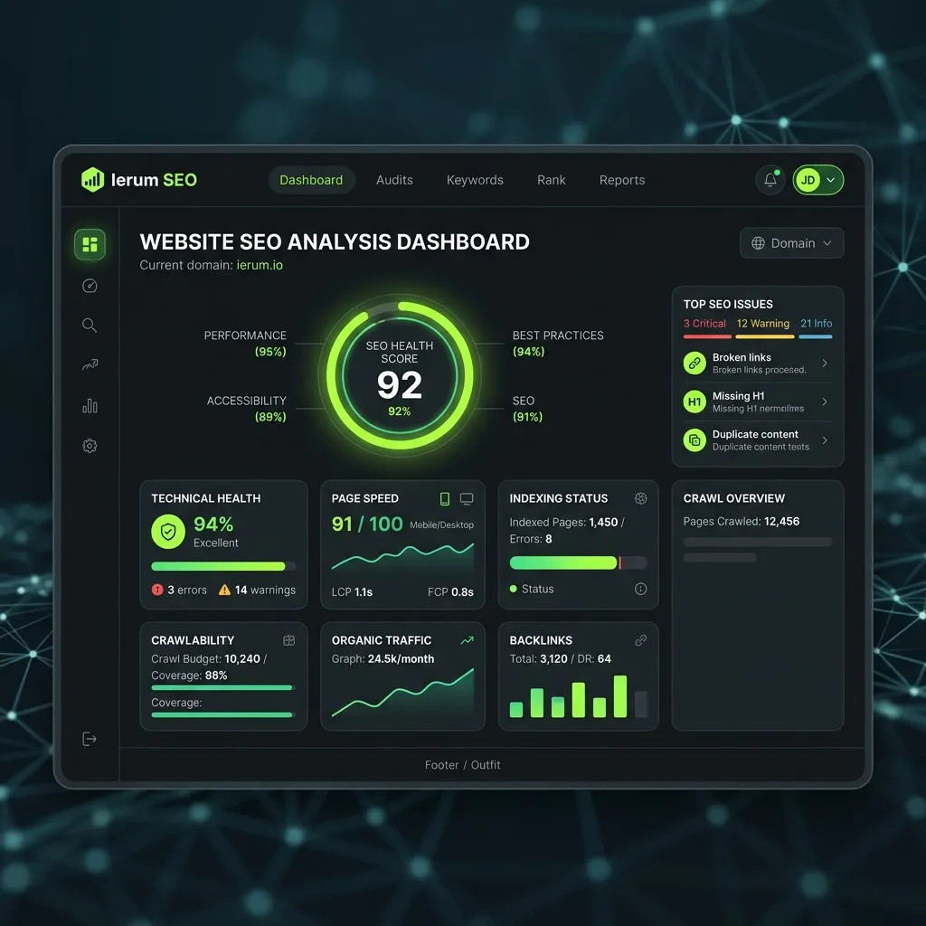 SEO Analyzer Tool Mockup